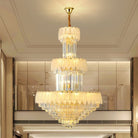 Extra Large Crystal Feather Style Chandelier Long Foyer Staircase Ceiling Lighting Fixture For Living Room - D39.4"*H59.1"Blushlighting