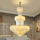 Extra Large Crystal Feather Style Chandelier Long Foyer Staircase Ceiling Lighting Fixture For Living Room - D39.4"*H59.1"Blushlighting