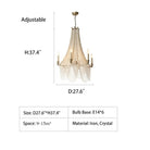 Extra Large European Crystal Beaded Chandelier Candle Light for Stairs / Duplex / Villa - 5 Lights: D20.5"*H25.6"Warm LightBlushlighting