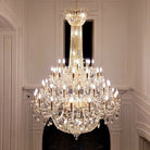 Extra Large European-style Multi-layers Candle Luxury Crystal Chandelier Gold Art Foyer/Staircase Decorative Light Fixture - 4 Layers /52+10 Lights/D57.1"*H78.7"(D145cm*H200cm)/120kgGoldWarm LightBlushlighting