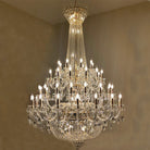 Extra Large European-style Multi-layers Candle Luxury Crystal Chandelier Gold Art Foyer/Staircase Decorative Light Fixture - 4 Layers /52+10 Lights/D57.1"*H78.7"(D145cm*H200cm)/120kgGoldWarm LightBlushlighting