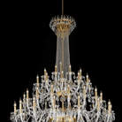 Extra Large European-style Multi-layers Candle Luxury Crystal Chandelier Gold Art Foyer/Staircase Decorative Light Fixture - 4 Layers /52+10 Lights/D57.1"*H78.7"(D145cm*H200cm)/120kgChromeWarm LightBlushlighting