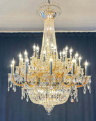 Extra Large European-style Multi-layers Candle Luxury Crystal Chandelier Gold Art Foyer/Staircase Decorative Light Fixture - 4 Layers /52+10 Lights/D57.1"*H78.7"(D145cm*H200cm)/120kgGoldWarm LightBlushlighting