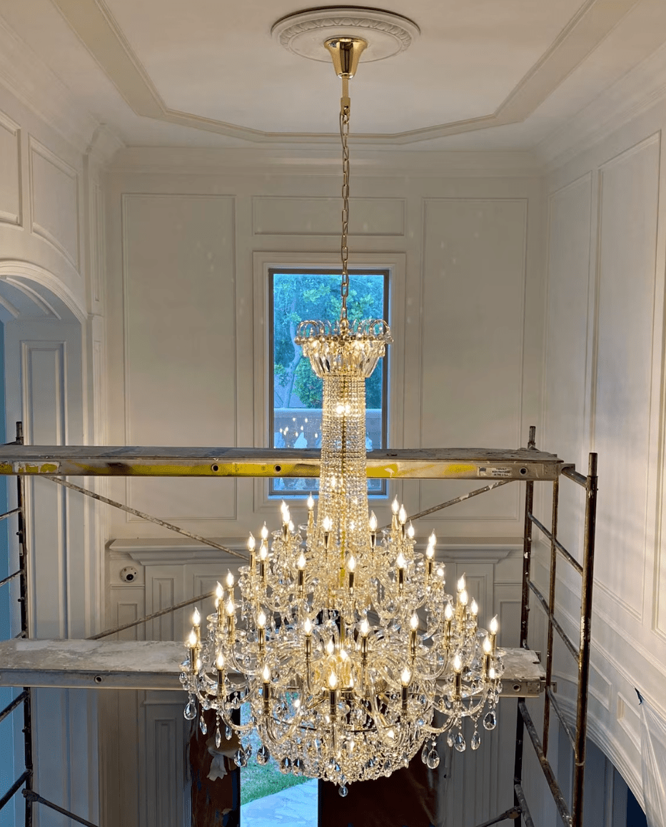 Extra Large European-style Multi-layers Candle Luxury Crystal Chandelier Gold Art Foyer/Staircase Decorative Light Fixture - 4 Layers /52+10 Lights/D57.1"*H78.7"(D145cm*H200cm)/120kgGoldWarm LightBlushlighting