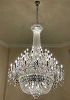 Extra Large European-style Multi-layers Candle Luxury Crystal Chandelier Gold Art Foyer/Staircase Decorative Light Fixture - 4 Layers /52+10 Lights/D57.1"*H78.7"(D145cm*H200cm)/120kgGoldWarm LightBlushlighting