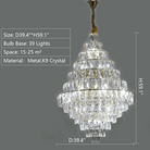 Extra Large Foyer Pure Crystal Ceiling Light Fixture Living Room Entrance Staircase Chandelier - D33.5"*H47.2"/ 25 LightsBlushlighting