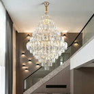 Extra Large Foyer Pure Crystal Ceiling Light Fixture Living Room Entrance Staircase Chandelier - D59.1"*H86.6"/ 75 LightsBlushlighting