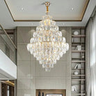 Extra Large Foyer Pure Crystal Ceiling Light Fixture Living Room Entrance Staircase Chandelier - D39.4"*H59.1"/ 39 LightsBlushlighting