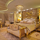 Extra Large Gold Flush Mount Crystal Light Round 3 - layers Decorative Living Room/Dining Room Light Fixture - D23.6"*H25.2"/31.5kgWarm LightBlushlighting