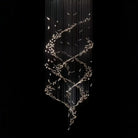 Extra Large Luxury Art Double Spiral Creative Crystal Chandelier For High - ceiling Foyer/Hallway/Entryway - D47.2"*H118.1"Warm LightBlushlighting
