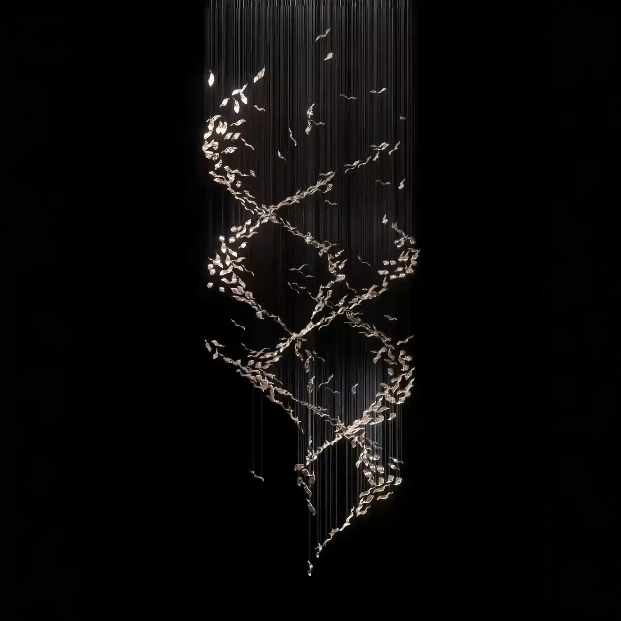 Extra Large Luxury Art Double Spiral Creative Crystal Chandelier For High - ceiling Foyer/Hallway/Entryway - D70.9"*H181"Warm LightBlushlighting