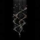 Extra Large Luxury Art Double Spiral Creative Crystal Chandelier For High - ceiling Foyer/Hallway/Entryway - D39.4"*H102.3"Warm LightBlushlighting