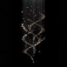 Extra Large Luxury Art Double Spiral Creative Crystal Chandelier For High - ceiling Foyer/Hallway/Entryway - D70.9"*H181"Warm LightBlushlighting