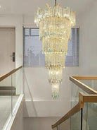 Extra Large Luxury Multi - tiered Crystal Chandelier - GoldD39.4"*H78.7"/64kgBlushlighting