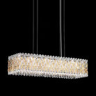 Extra Large Luxury Rectangle Crystal Pendant Chandelier for Living/Dining Room/Kitchen Island - L39.4"*W11.0"*H11.0"GoldBlushlighting