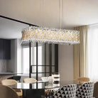 Extra Large Luxury Rectangle Crystal Pendant Chandelier for Living/Dining Room/Kitchen Island - L39.4"*W11.0"*H11.0"GoldBlushlighting