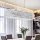 Extra Large Luxury Rectangle Crystal Pendant Chandelier for Living/Dining Room/Kitchen Island - L39.4"*W11.0"*H11.0"GoldBlushlighting