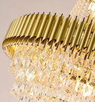 Extra Large Modern Multi - layers Gold/Black Light Luxury Crystal Chandelier For 2 - Story Living Room,Foyer - D31.5"*H51.2"GoldBlushlighting