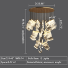 Extra Large Modern Paper Chandelier For Staircase / Foyer Villa Hall Ceiling - D33.46"*H78.74" / 12 LightsGoldBlushlighting