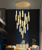 Extra Large Modern Spiral Crystal Ceiling Light Decoration for Staircase/ High Ceiling Living Room/ Hotel Lobby/ Hallway - 25 Lights: D31.5"*H118.0"Warm LightBlushlighting