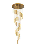 Extra Large Modern Spiral Crystal Ceiling Light Decoration for Staircase/ High Ceiling Living Room/ Hotel Lobby/ Hallway - 25 Lights: D31.5"*H118.0"Warm LightBlushlighting