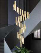 Extra Large Modern Spiral Crystal Ceiling Light Decoration for Staircase/ High Ceiling Living Room/ Hotel Lobby/ Hallway-
