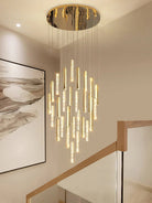Extra Large Modern Spiral Crystal Ceiling Light Decoration for Staircase/ High Ceiling Living Room/ Hotel Lobby/ Hallway - 25 Lights: D31.5"*H118.0"Warm LightBlushlighting