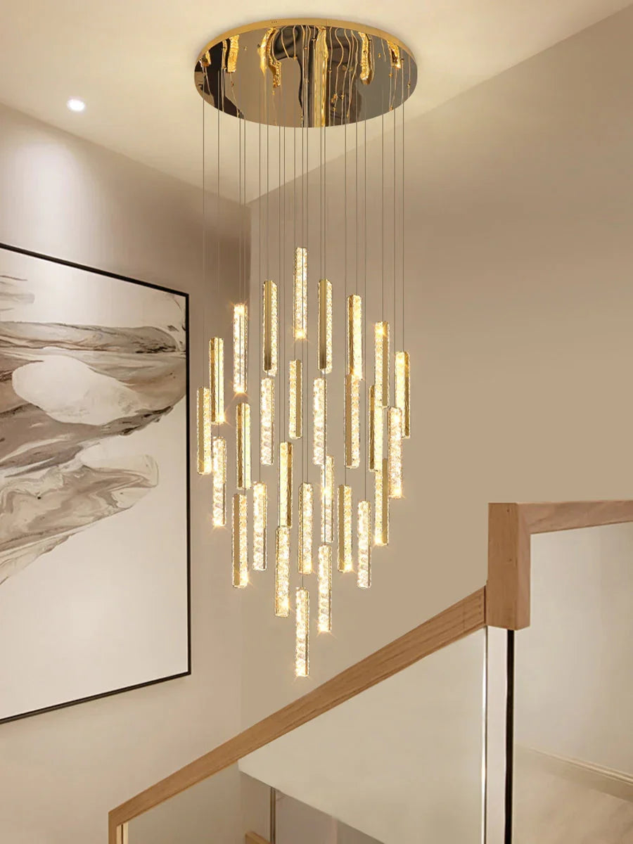 Extra Large Modern Spiral Crystal Ceiling Light Decoration for Staircase/ High Ceiling Living Room/ Hotel Lobby/ Hallway-