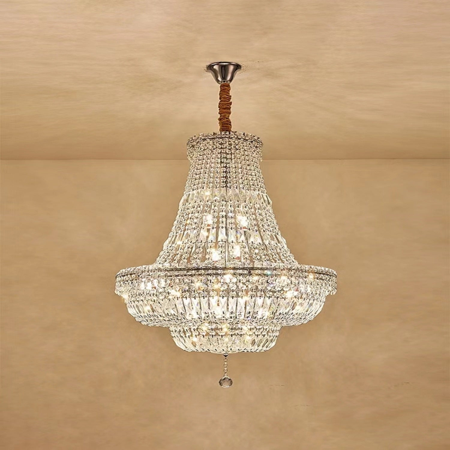 Extra Large Multi - layer Modern Light Luxury Crystal Chandelier for Living / Dining Room / Villa - D39.4"*H57.1"Blushlighting