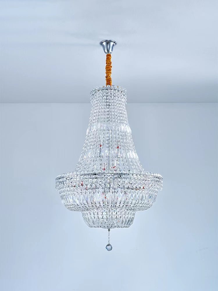 Extra Large Multi - layer Modern Light Luxury Crystal Chandelier for Living / Dining Room / Villa - D39.4"*H57.1"Blushlighting