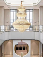 Extra Large Multi - layers Gold Luxury Crystal Chandelier Modern Empire Decrative Crystal Light For Living Room/Foyer/Staircase - Blushlighting