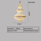 Extra Large Multi - layers Gold Luxury Crystal Chandelier Modern Empire Decrative Crystal Light For Living Room/Foyer/Staircase - D31.5"*H47.2"Warm LightBlushlighting