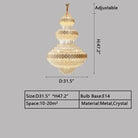 Extra Large Multi - layers Gold Luxury Crystal Chandelier Modern Empire Decrative Crystal Light For Living Room/Foyer/Staircase - Blushlighting