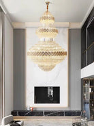 Extra Large Multi - layers Gold Luxury Crystal Chandelier Modern Empire Decrative Crystal Light For Living Room/Foyer/Staircase - Blushlighting