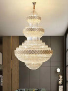 Extra Large Multi - layers Gold Luxury Crystal Chandelier Modern Empire Decrative Crystal Light For Living Room/Foyer/Staircase - Blushlighting