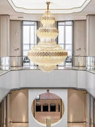 Extra Large Multi - layers Gold Luxury Crystal Chandelier Modern Empire Decrative Crystal Light For Living Room/Foyer/Staircase - Blushlighting