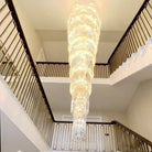 Extra Large Multi - layers Long Golden Crystal Chandelier for 2 - Storey/Duplex Buildings/Dining Room/Staircase - D 31.5"*H 126"Blushlighting