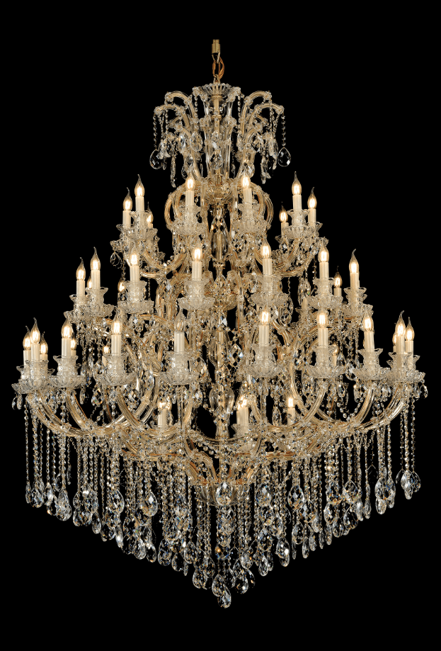 Extra Large Multi - tiered Candle Light Crystal Chandelier for Hotel/Restaurant - 40 Light/D47.2"*H63"/80kgGoldWarm LightBlushlighting
