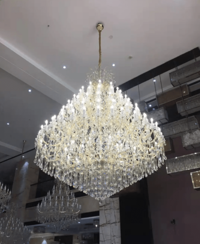 Extra Large Multi - tiered Candle Light Crystal Chandelier for Hotel/Restaurant - 138 Lights/D98.4"*H118.1"/414kgGoldWarm LightBlushlighting