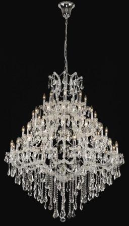 Extra Large Multi - tiered Candle Light Crystal Chandelier for Hotel/Restaurant - 24 Lights/D39.4"*H51.2"/50kgChromeWarm LightBlushlighting