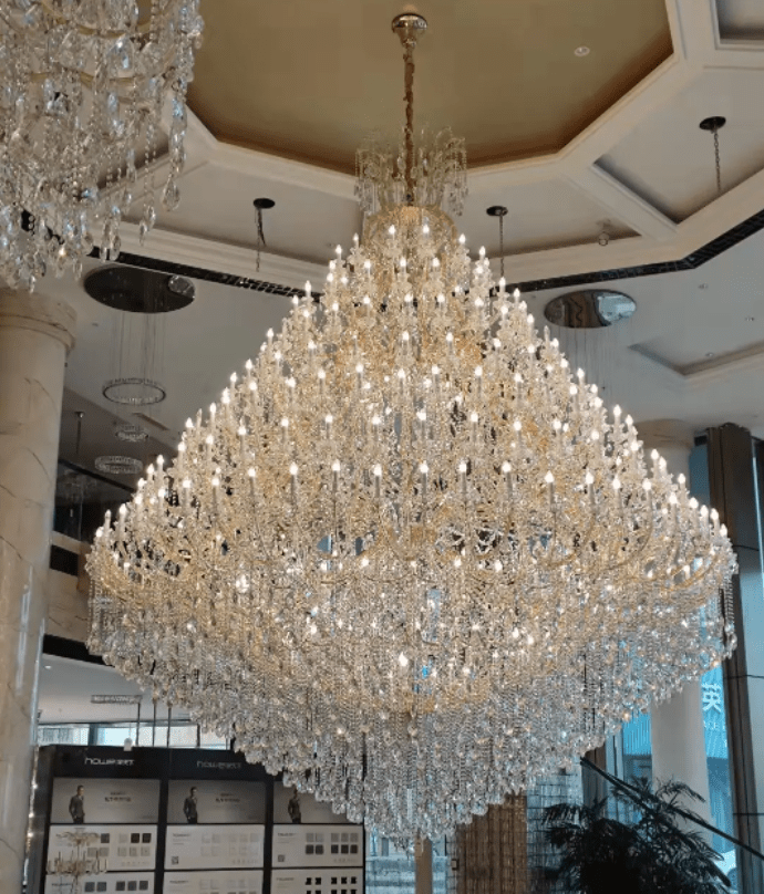 Extra Large Multi - tiered Candle Light Crystal Chandelier for Hotel/Restaurant - 294 Lights/D157.5"*H196.9"/1009kgGoldWarm LightBlushlighting
