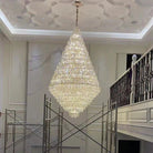 Extra Large Oversized Multi - tiered Crystal Chandelier - D23.6" *H35.4"Champagne GoldBlushlighting