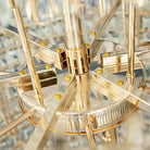 Extra Large Round Crystal Chandelier Luxury Foyer High Ceiling Light Fixture For Living Room/ Hotel Hall Entrance - D39.4"*H63"/ 30 LightsWhite LightBlushlighting