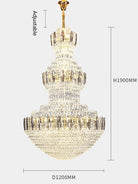 Extra Large Round Crystal Chandelier Luxury Foyer High Ceiling Light Fixture For Living Room/ Hotel Hall Entrance - D39.4"*H63"/ 30 LightsWhite LightBlushlighting