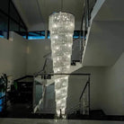 Extra Large Spiral Tiered Long Crystal Chandelier Luxury Crystal Tassel Light Fixture For Staircase/Entryway - D47.2"*H98.4"GoldBlushlighting