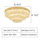 Extra Large Three Layers Round Luxury Flush Mounted Crystal Chandelier for Living Room - Blushlighting