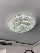 Extra Large Three Layers Round Luxury Flush Mounted Crystal Chandelier for Living Room-Merlin Lamps-D47.2"*H14.2"-White Light-Brass-merlinlamps