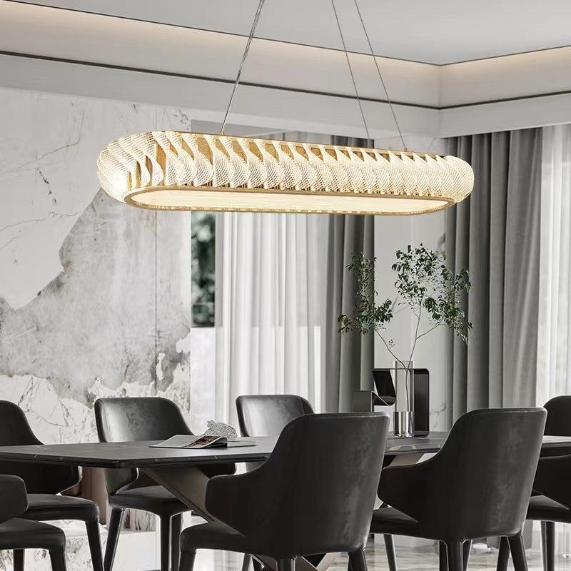 Extra Large Tiers Modern Stainless Steel Oval Chandelier for Dining Room/Kitchen Island/Big Entrys - L47.2"*H4.7"Blushlighting