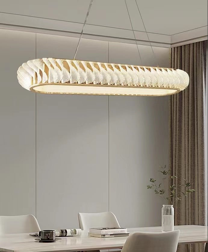 Extra Large Tiers Modern Stainless Steel Oval Chandelier for Dining Room/Kitchen Island/Big Entrys - L47.2"*H4.7"Blushlighting