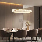 Extra Large Tiers Modern Stainless Steel Oval Chandelier for Dining Room/Kitchen Island/Big Entrys - L47.2"*H4.7"Blushlighting
